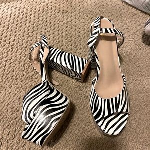 High heeled zebra shoes